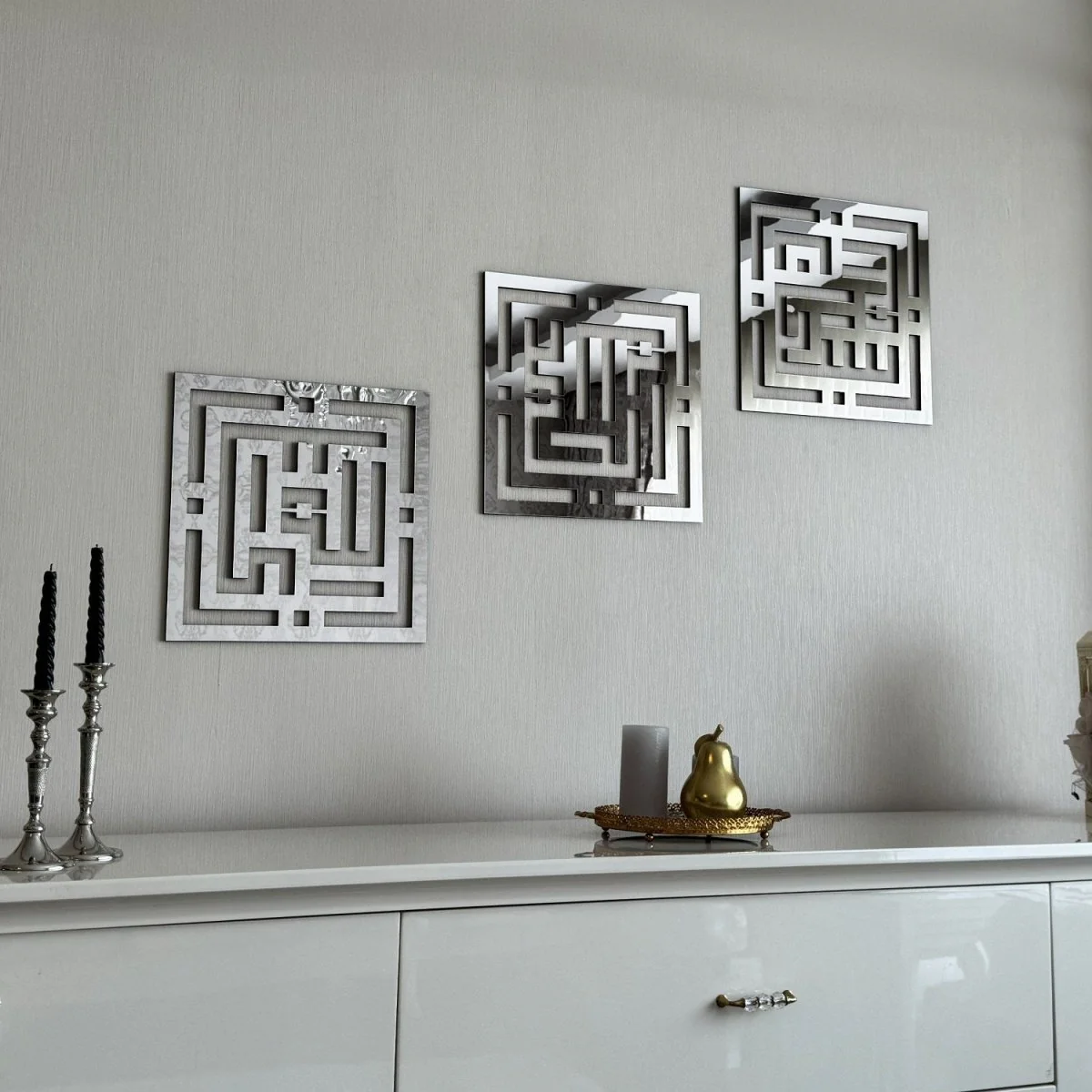 Kufic Subhanallah Alhamdulillah Allahuakbar Wooden Islamic Wall Art Decor - Image 14