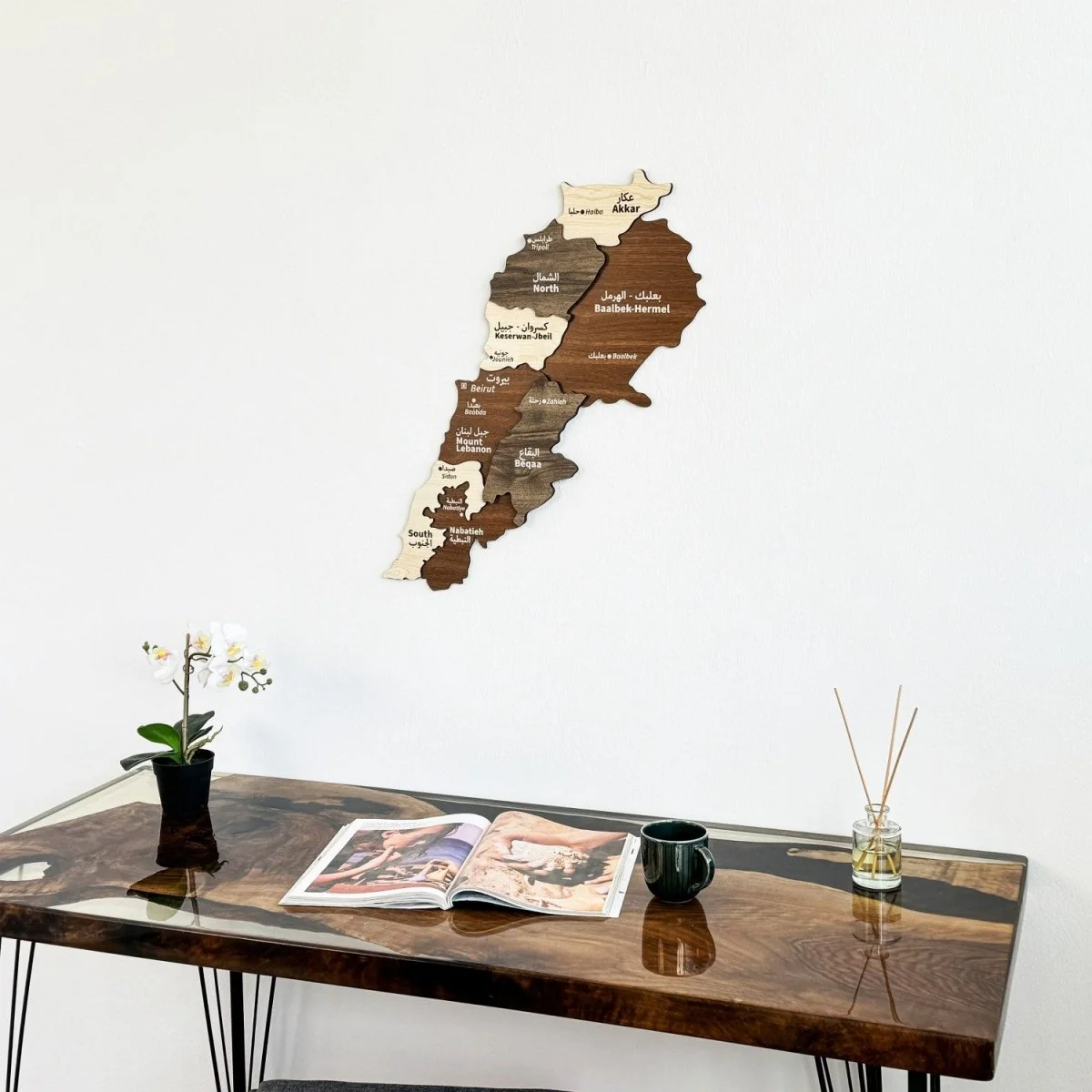 Lebanon Wooden Wall Map, Wood Islamic Wall Art Decor - Image 11