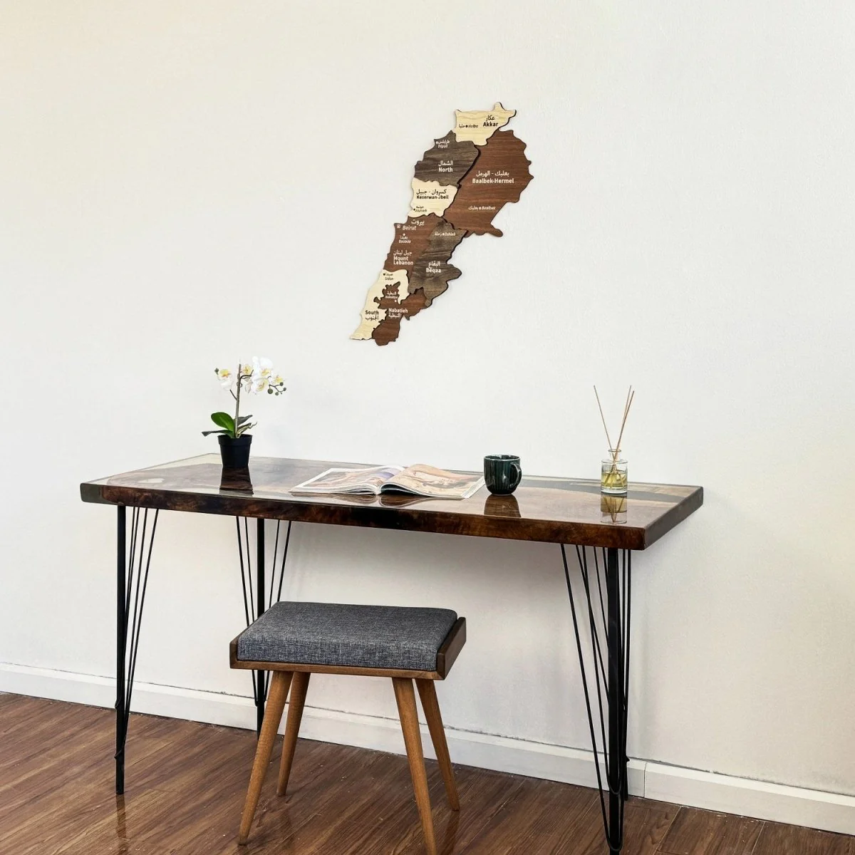 Lebanon Wooden Wall Map, Wood Islamic Wall Art Decor - Image 12