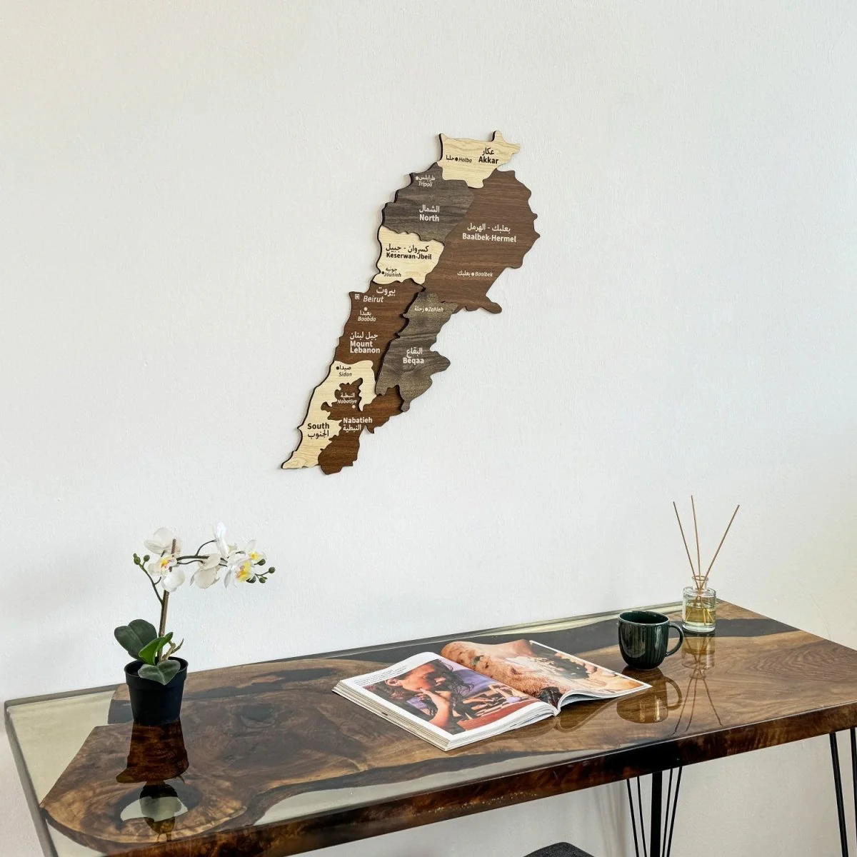 Lebanon Wooden Wall Map, Wood Islamic Wall Art Decor - Image 6