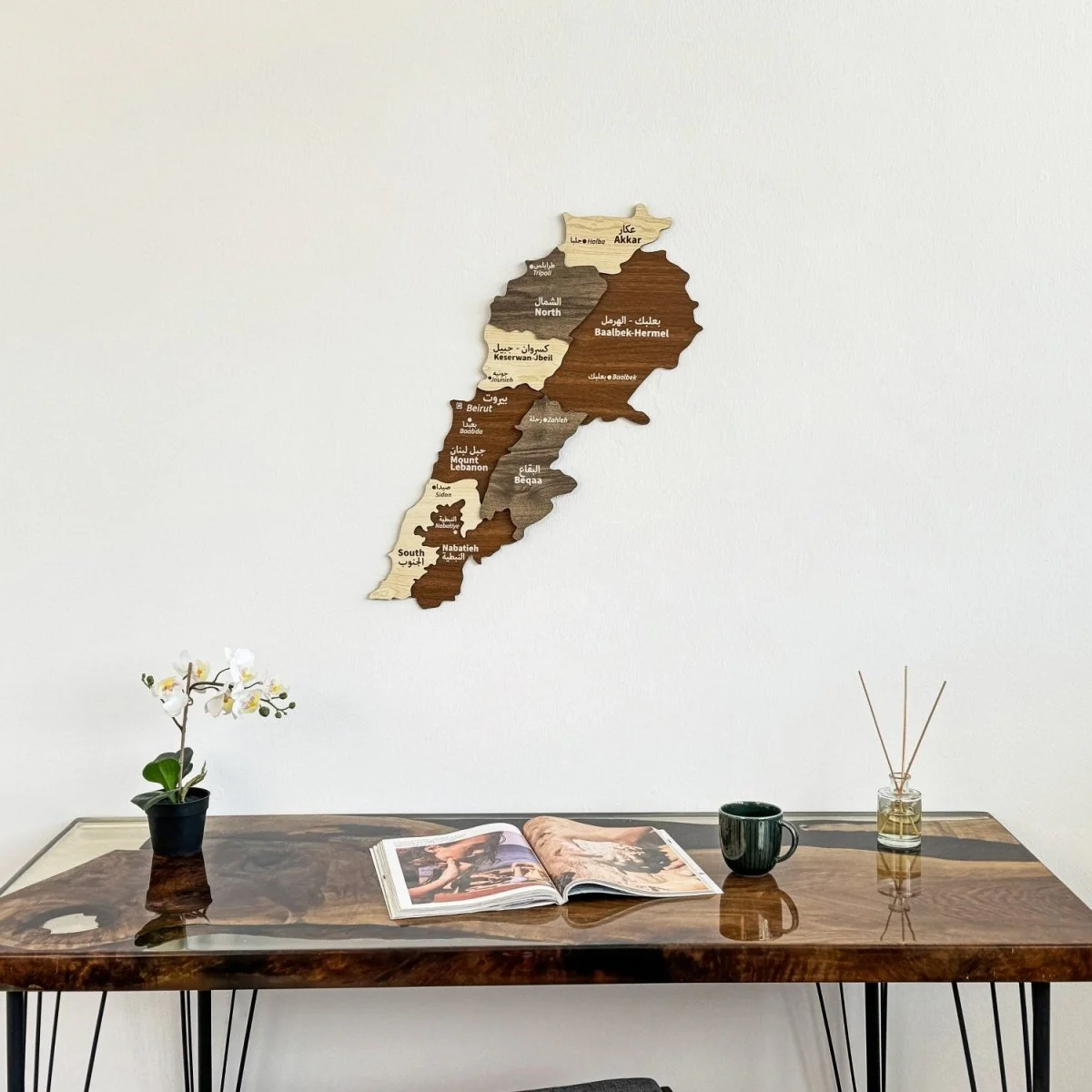Lebanon Wooden Wall Map, Wood Islamic Wall Art Decor - Image 9
