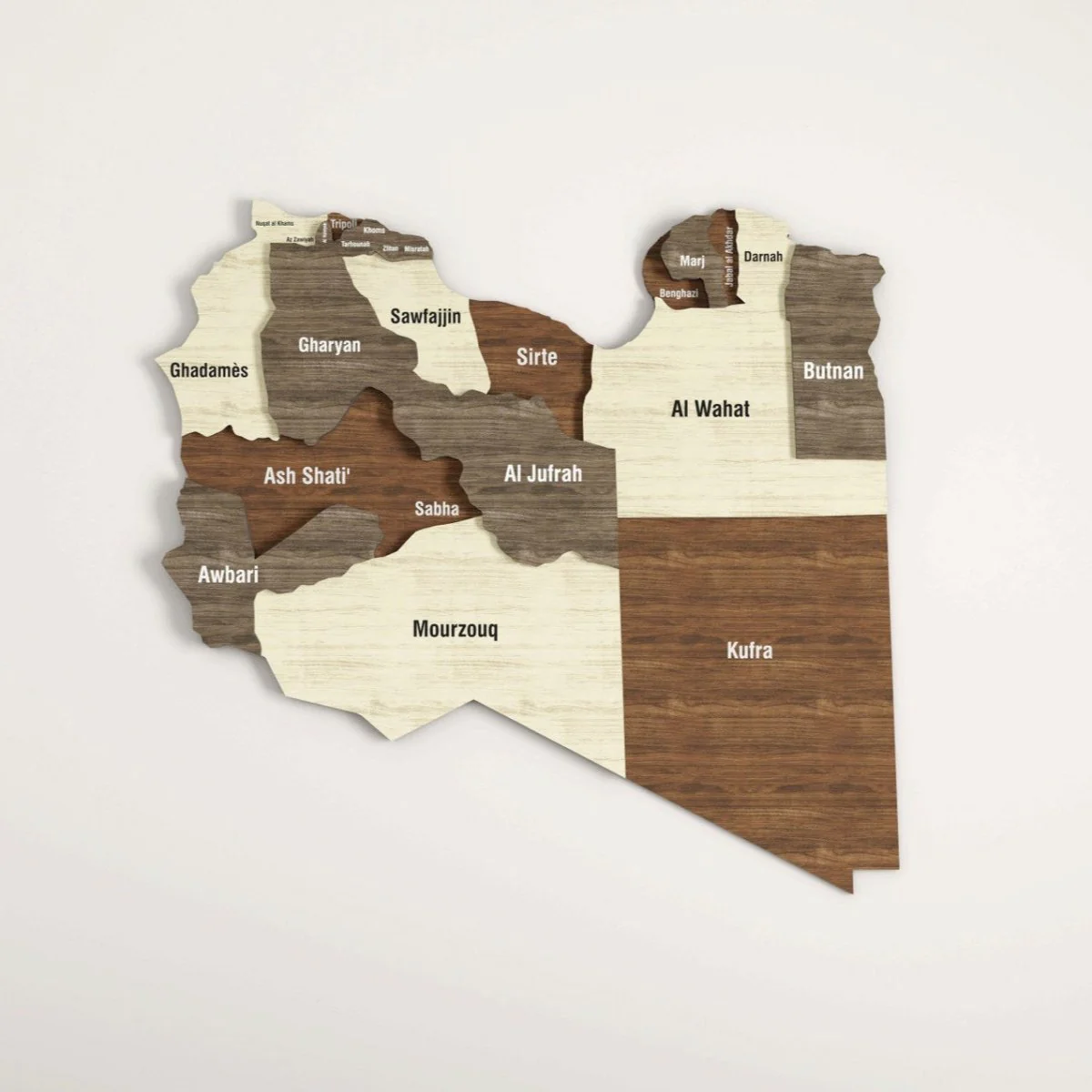 Libya Map Wall Art - Wooden Decor for Your Living Space