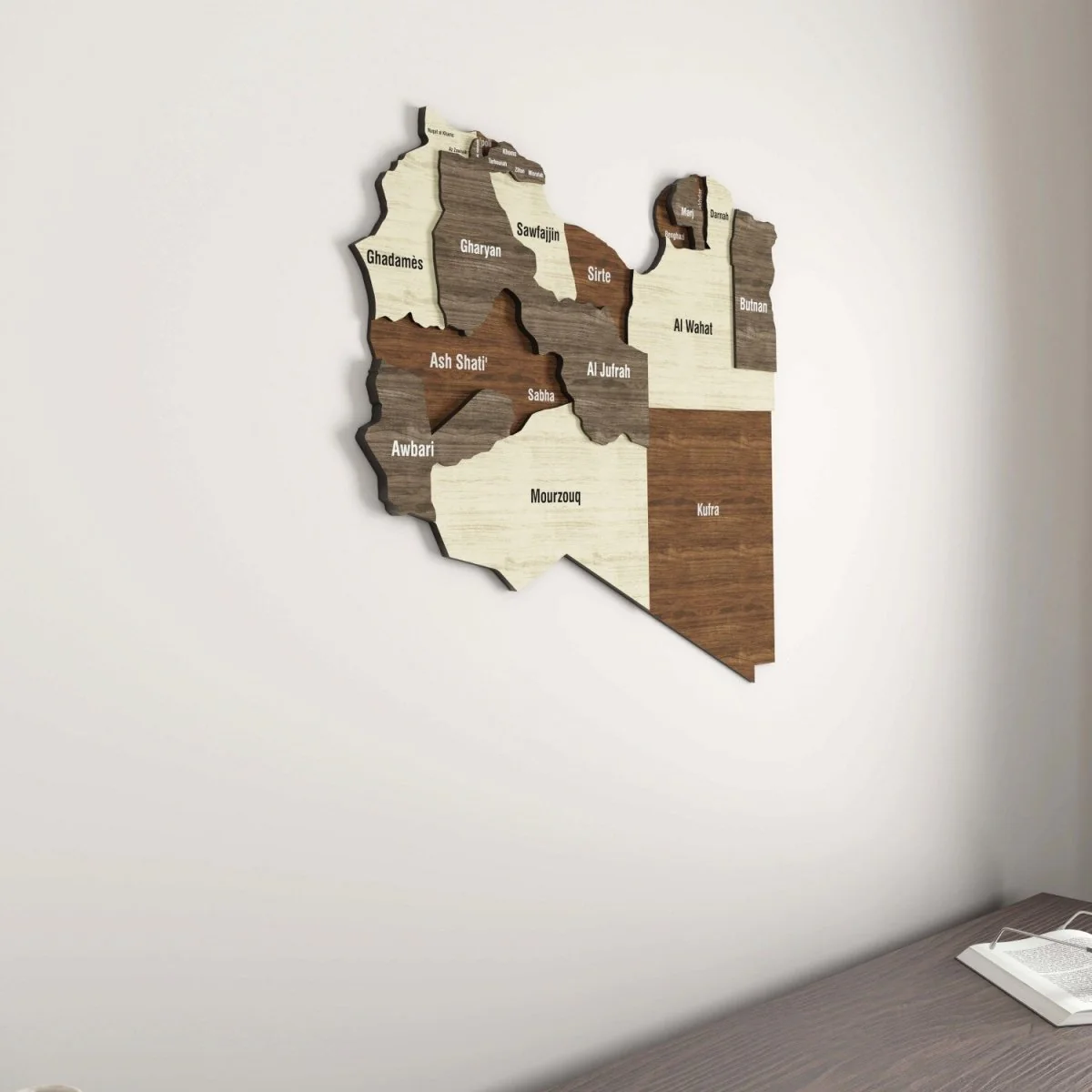 Libya Map Wall Art - Wooden Decor for Your Living Space - Image 6