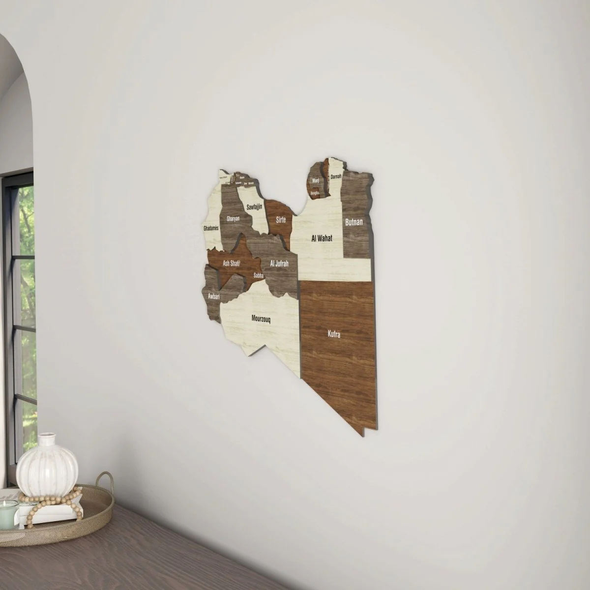 Libya Map Wall Art - Wooden Decor for Your Living Space - Image 7