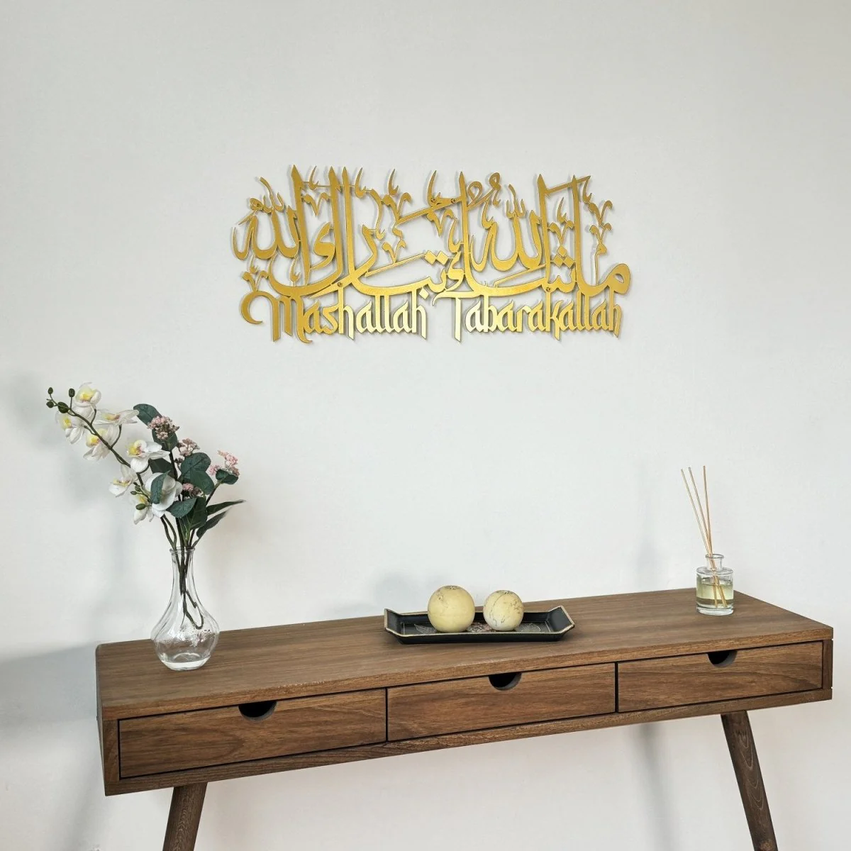 Mashallah Tabarakallah Metal Islamic Wall Art - Latin & Arabic Calligraphy - Image 12