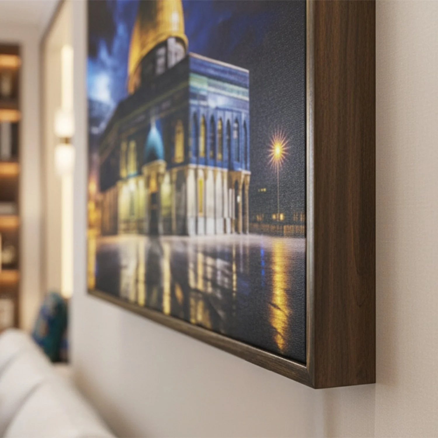 Masjid Al Aqsa Fabric Painting | LED Lighted - Islamic Wall Art for Muslim Homes - Image 3