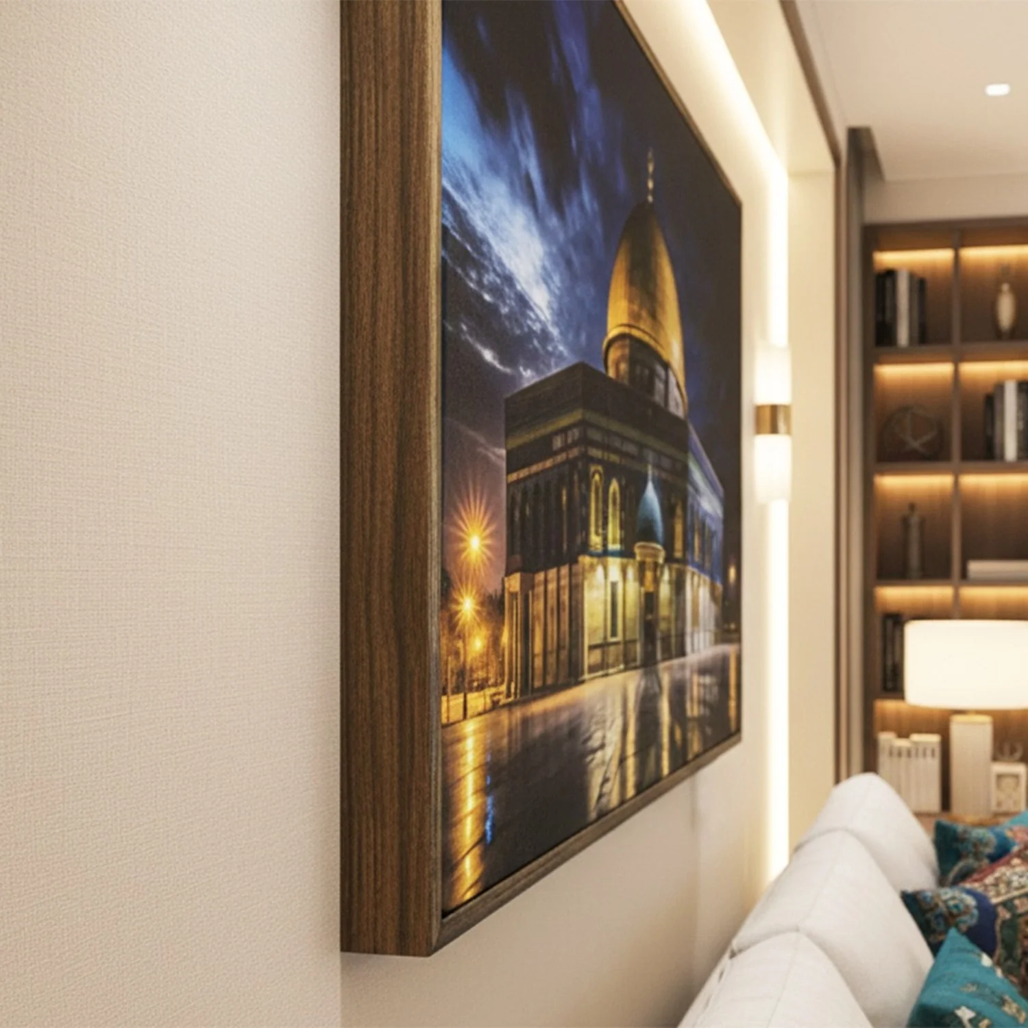 Masjid Al Aqsa Fabric Painting | LED Lighted - Islamic Wall Art for Muslim Homes - Image 9