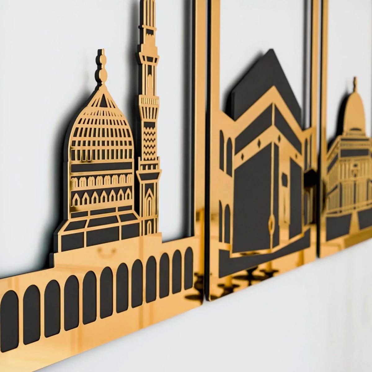 Masjid Al-Haram (Kaaba), Masjid An-Nabawi, Masjid Al Aqsa | Islamic Wall Decoration Set - Image 20
