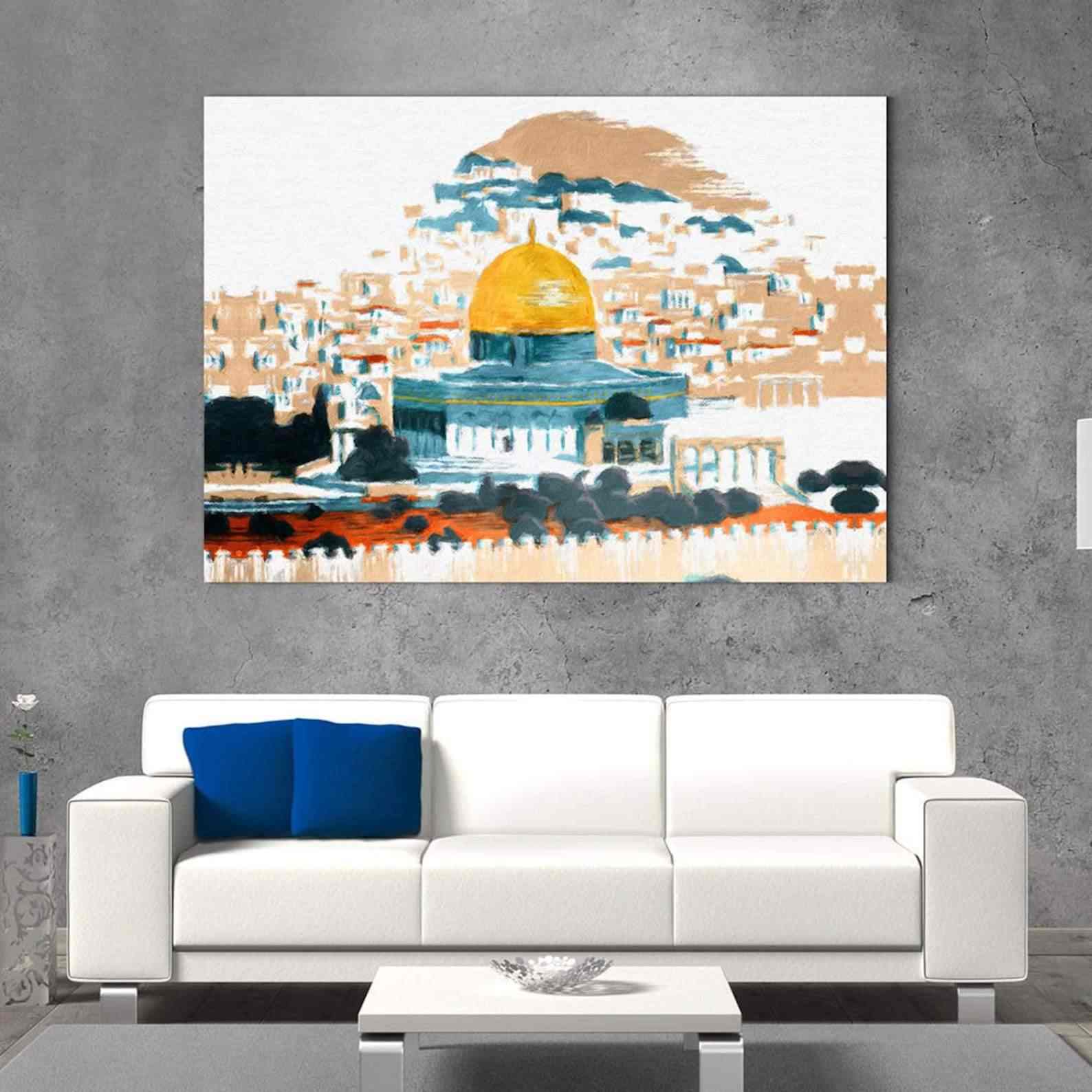 Masjid Al Aqsa (The Dome of the Rock) - Islamic Wall Art | Canvas Printing - Image 2