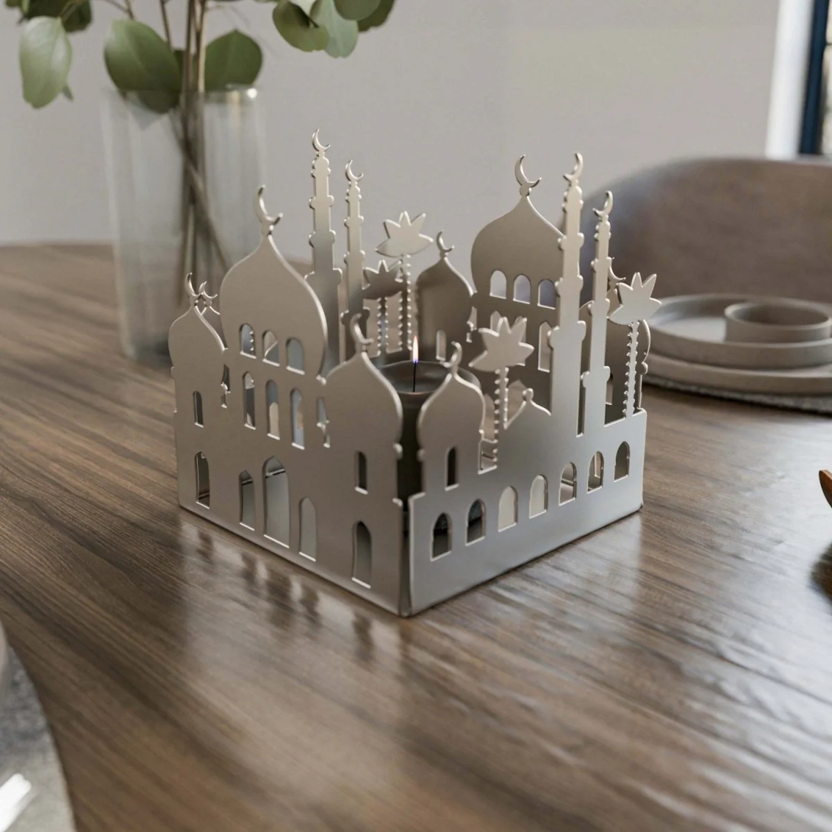 Metal Candle Holder with Masjid Motif - Islamic Home Decor - Image 10