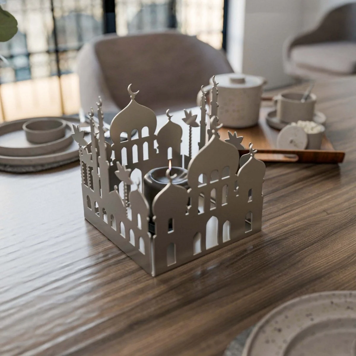 Metal Candle Holder with Masjid Motif - Islamic Home Decor - Image 11