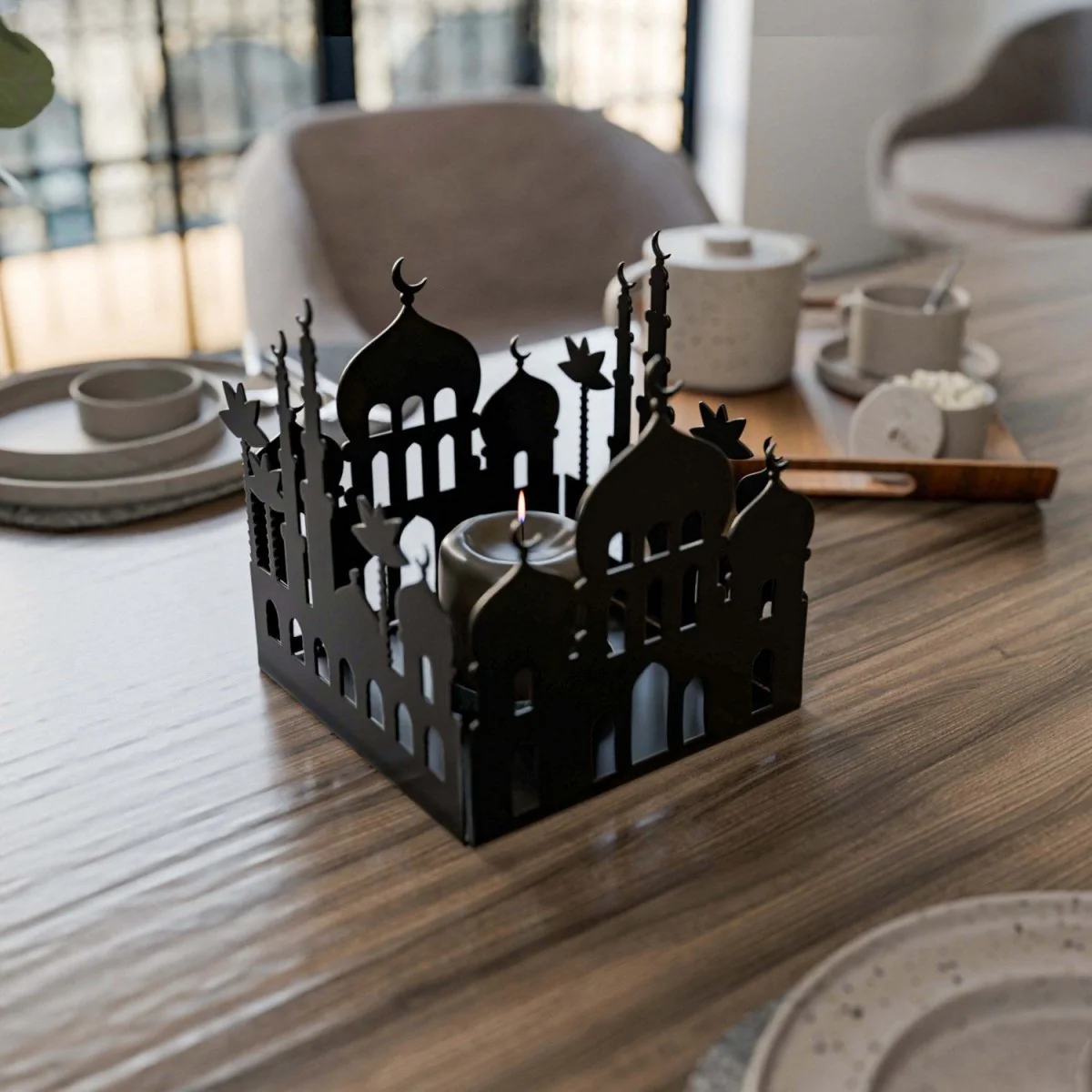Metal Candle Holder with Masjid Motif - Islamic Home Decor - Image 18