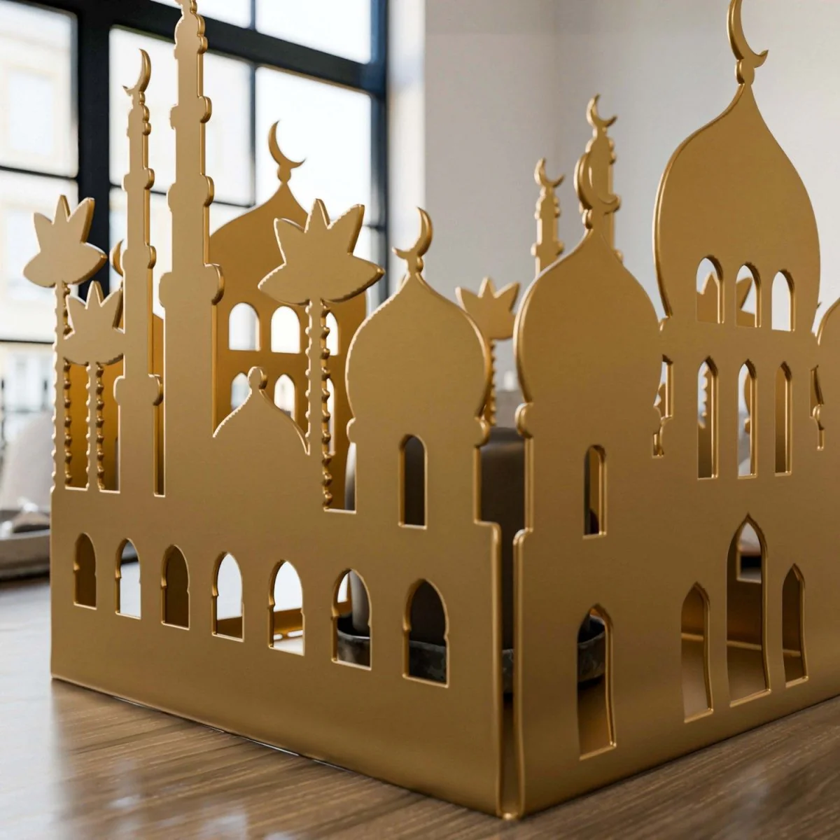 Metal Candle Holder with Masjid Motif - Islamic Home Decor - Image 9