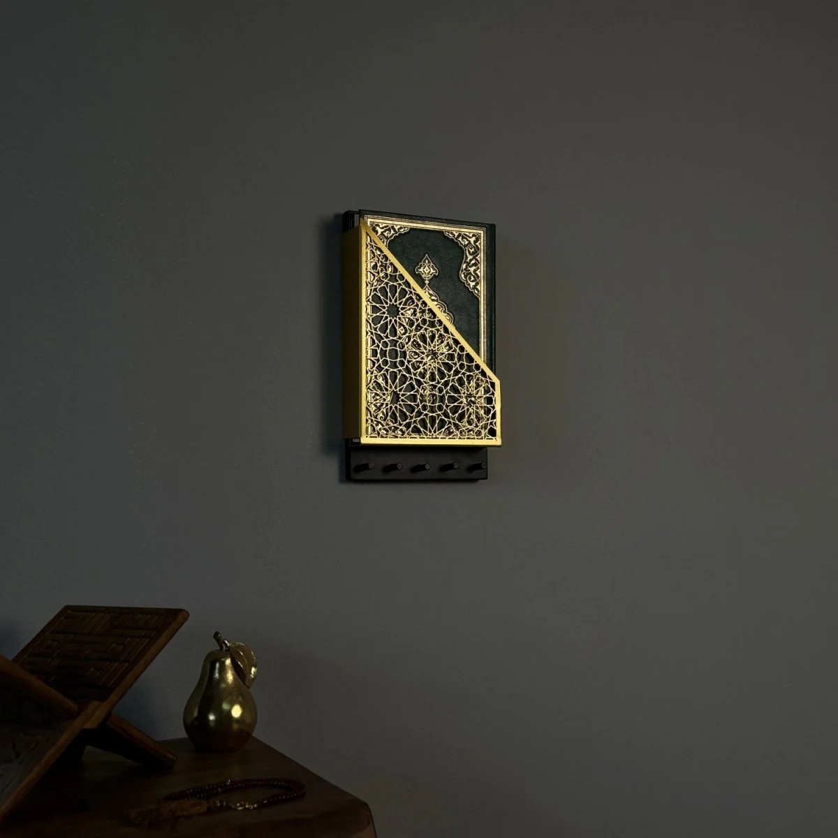 Metal Floating Quran Box and Rosary Hanger - Quran and Key Holder & Storage - Image 12