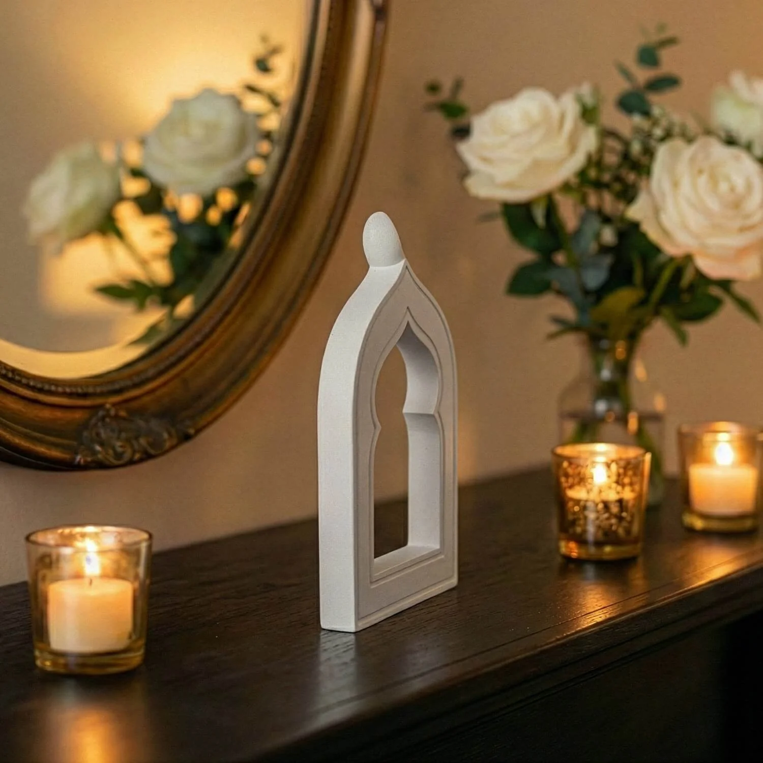 Mihrab Stone Arch with Crescent Moon – Minimalist Islamic Decor - Image 8