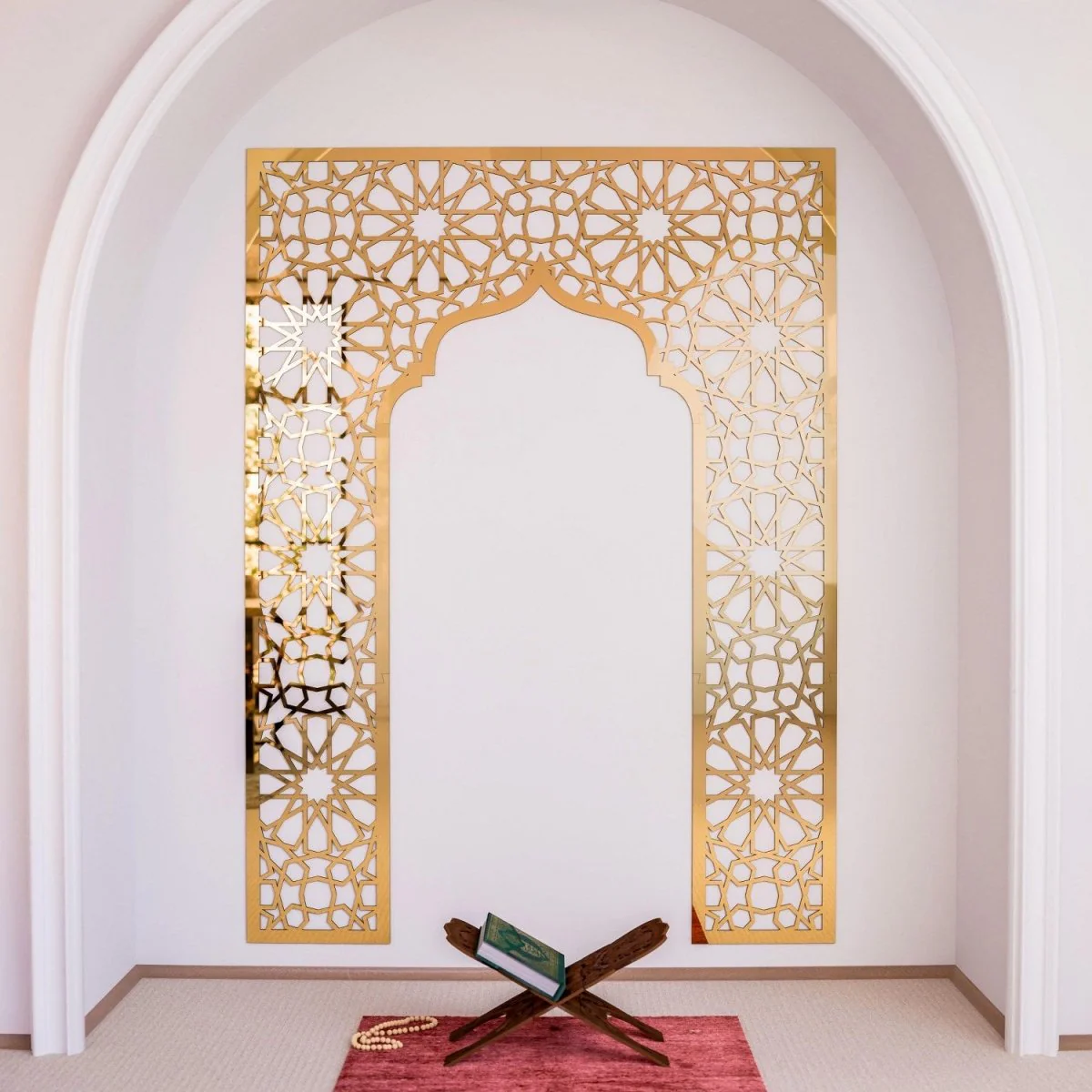 Mihrab Wooden Muslim Home Decor – Prayer Room Ideas | Islamic Wall Art - Image 10