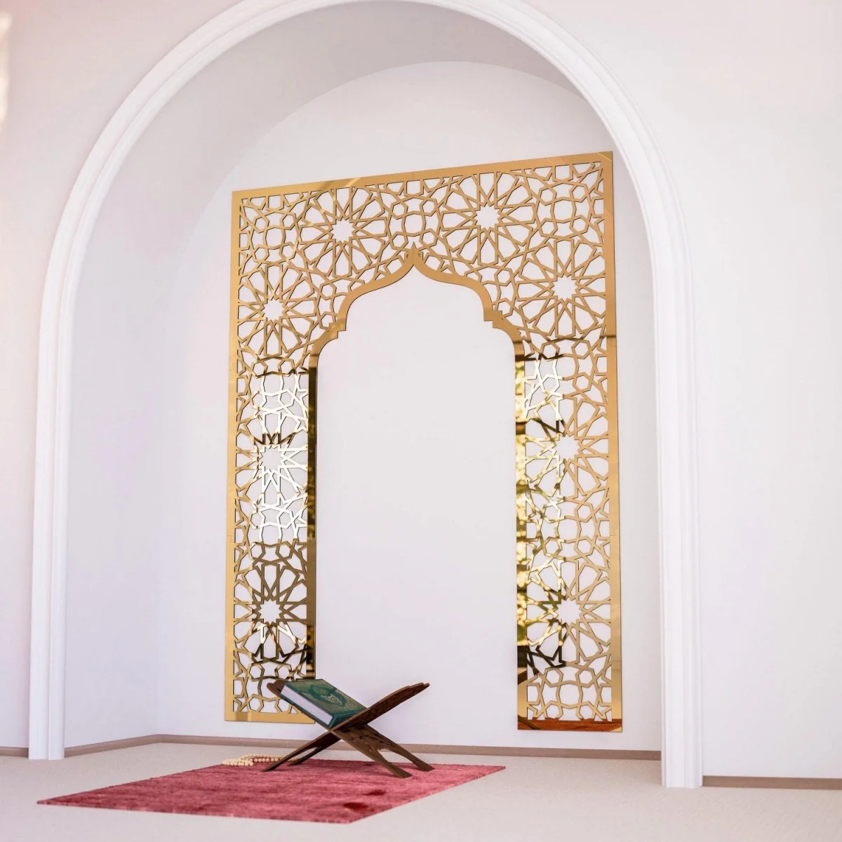 Mihrab Wooden Muslim Home Decor – Prayer Room Ideas | Islamic Wall Art - Image 11