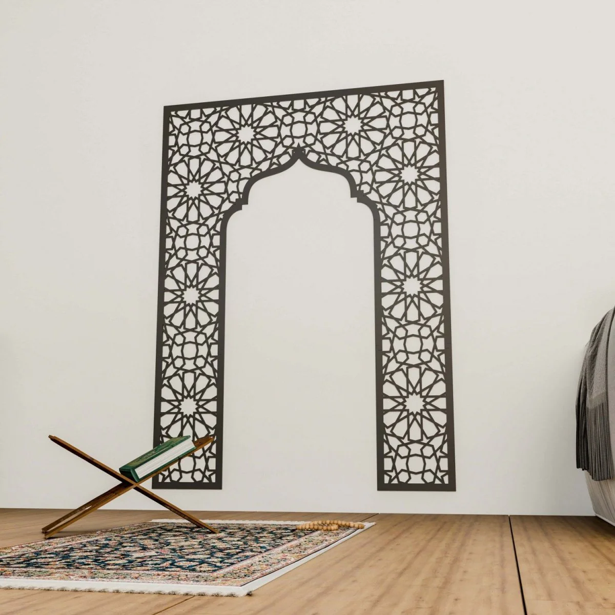 Mihrab Wooden Muslim Home Decor – Prayer Room Ideas | Islamic Wall Art - Image 7