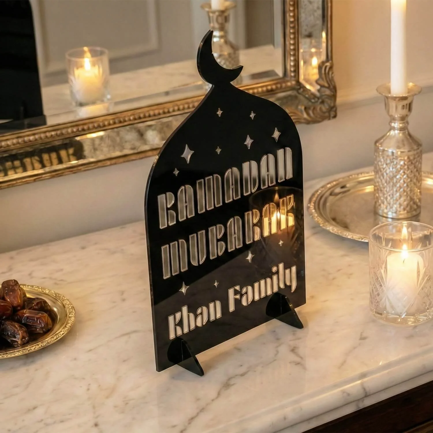 Modern Personalized Ramadan Mubarak Stand – Custom Family Name - Image 13