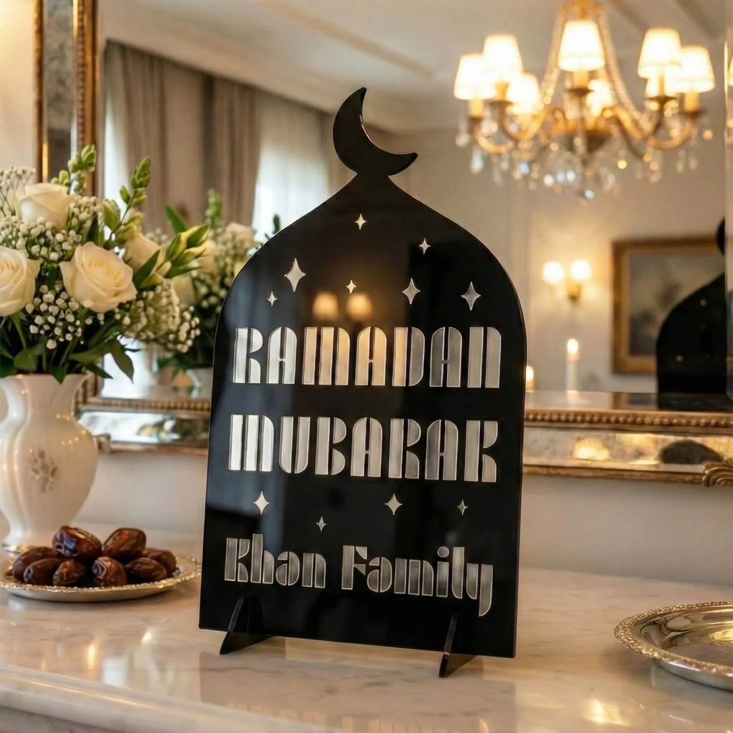 Modern Personalized Ramadan Mubarak Stand – Custom Family Name - Image 15