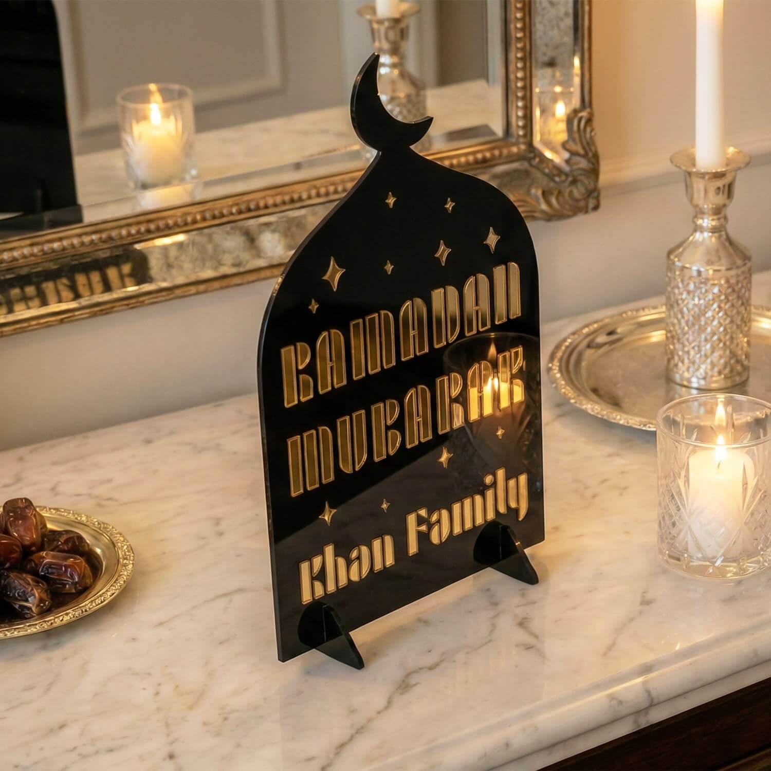 Modern Personalized Ramadan Mubarak Stand – Custom Family Name - Image 8
