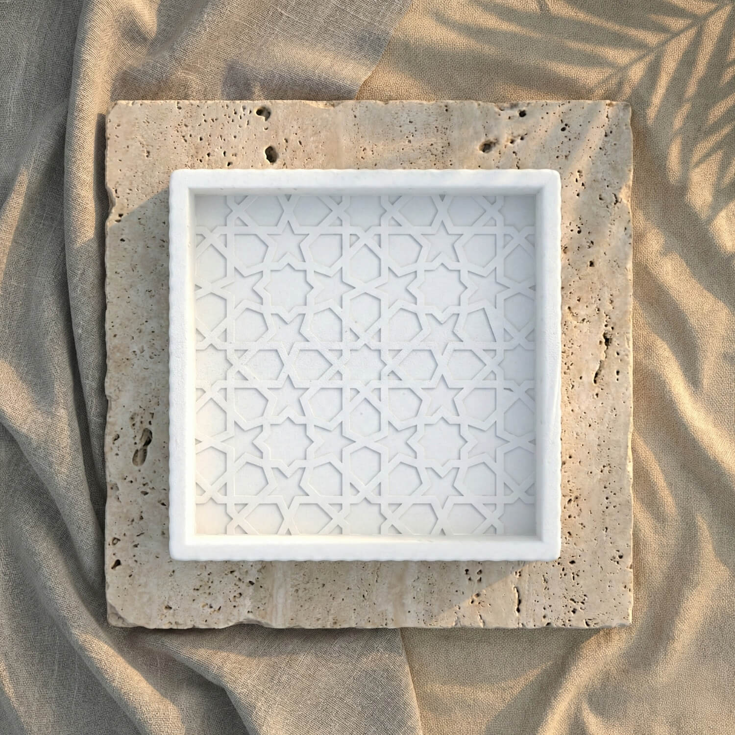 Moorish Geometric Stone Relief – Andalusian Pattern Decor - Image 3