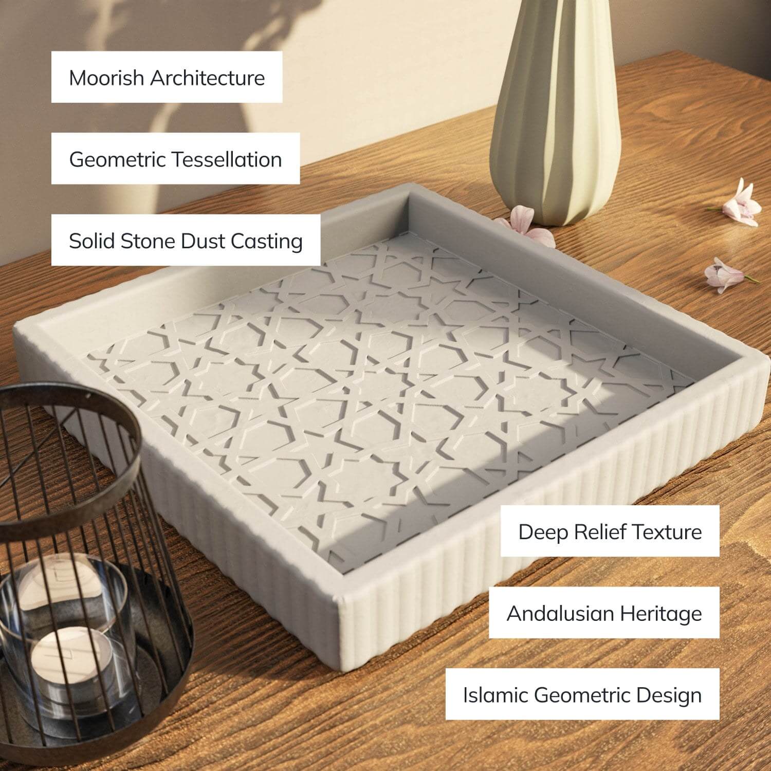 Moorish Geometric Stone Relief – Andalusian Pattern Decor - Image 7