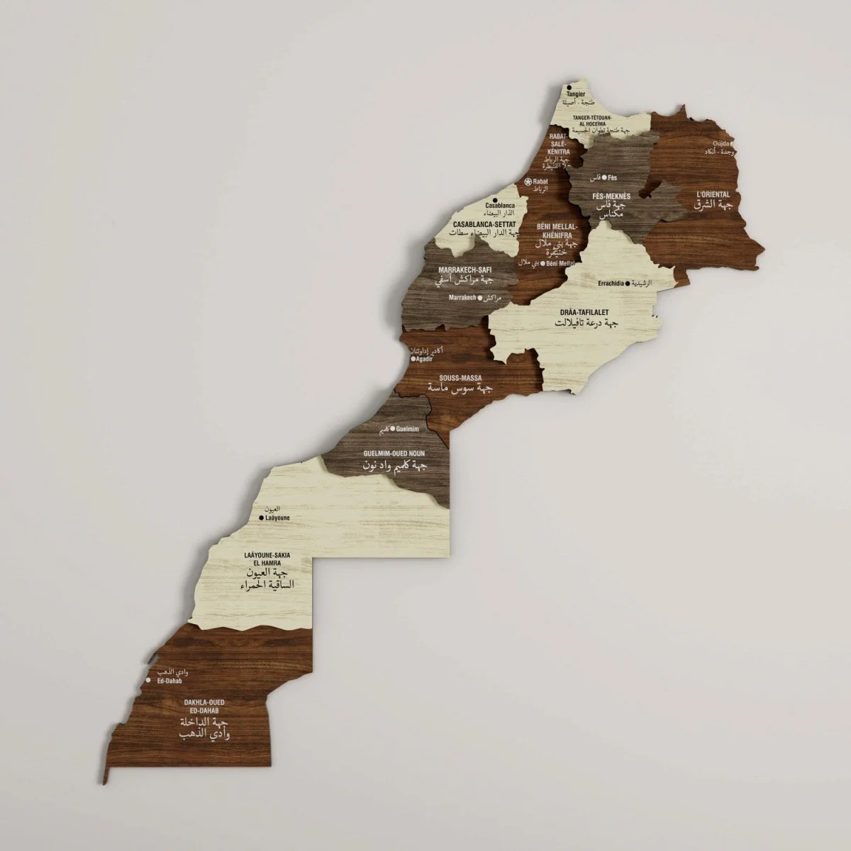 Morocco Map Wooden Wall Decor - Elegant Official Gift