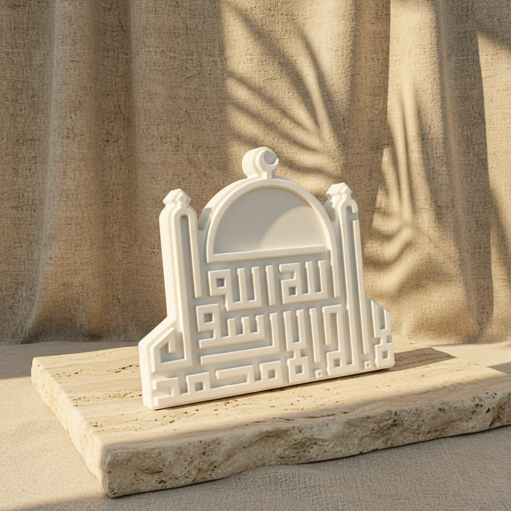 Mosque Silhouette Stone Decor – First Kalimah (Tawheed) Art - Image 2
