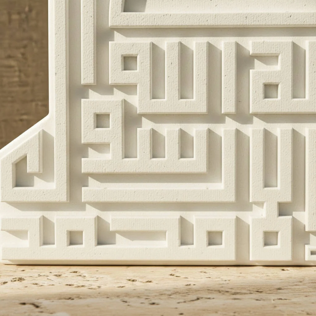 Mosque Silhouette Stone Decor – First Kalimah (Tawheed) Art - Image 3