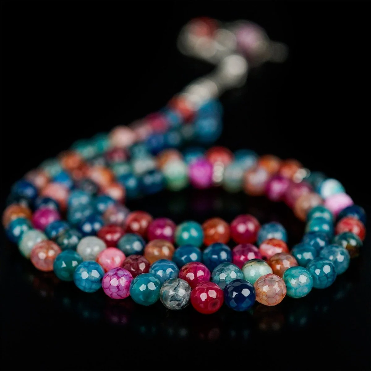 Muslim Prayer Beads - Multi-Colored Agate Stone Beads Tasbeeh