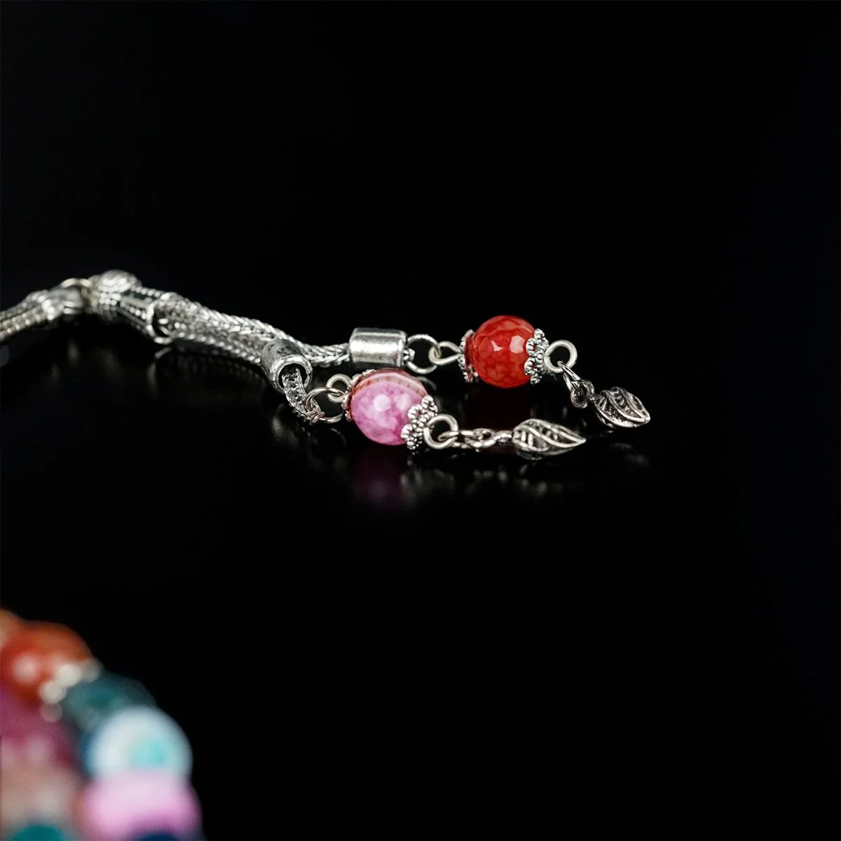Muslim Prayer Beads - Multi-Colored Agate Stone Beads Tasbeeh - Image 4