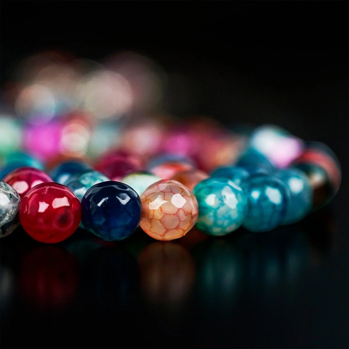 Muslim Prayer Beads - Multi-Colored Agate Stone Beads Tasbeeh - Image 5