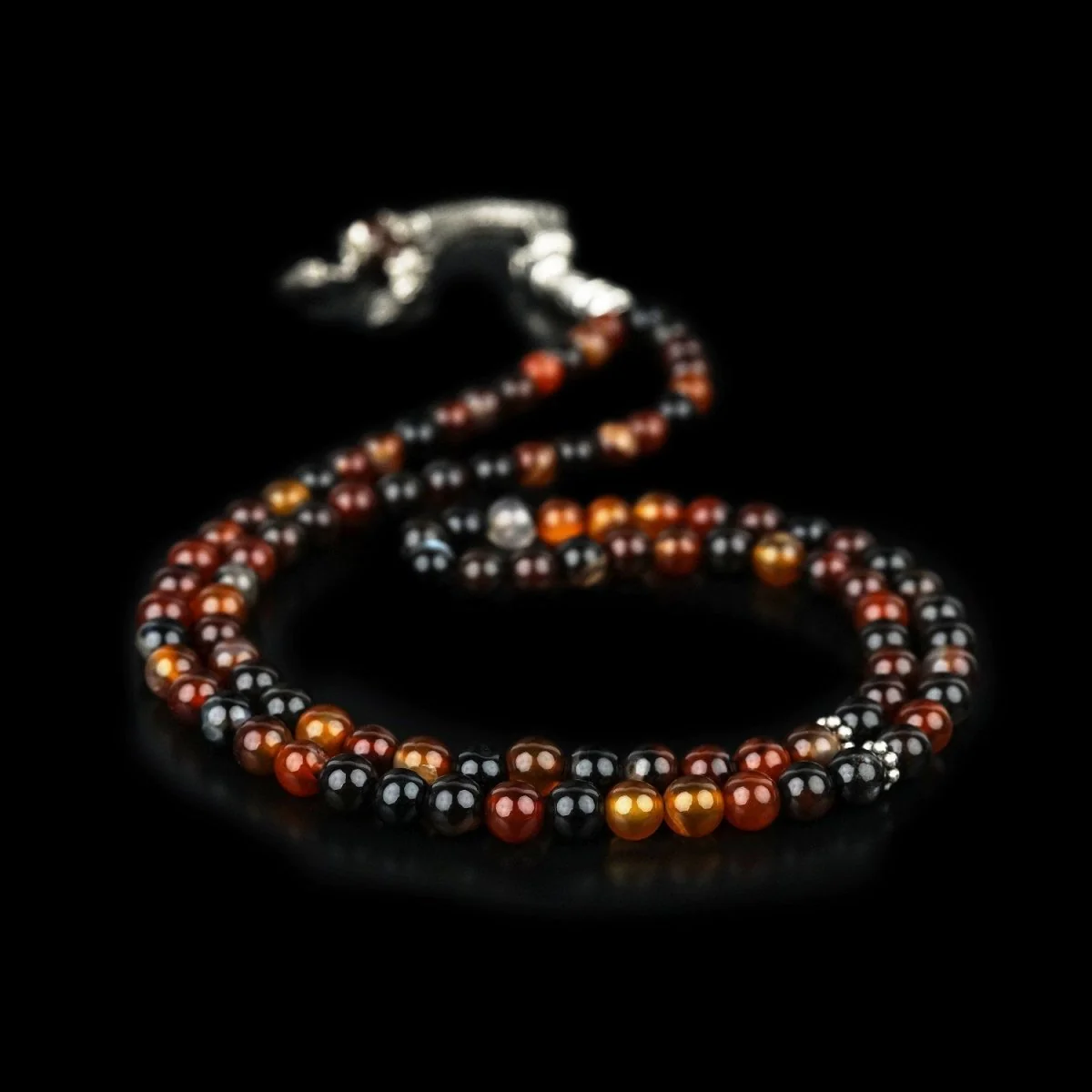 Muslim Prayer Beads - Red & Black Agate Stone Beads Misbaha - Image 2