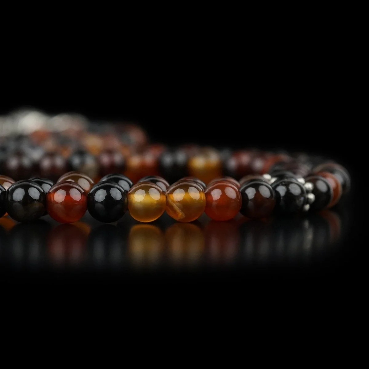 Muslim Prayer Beads - Red & Black Agate Stone Beads Misbaha - Image 3