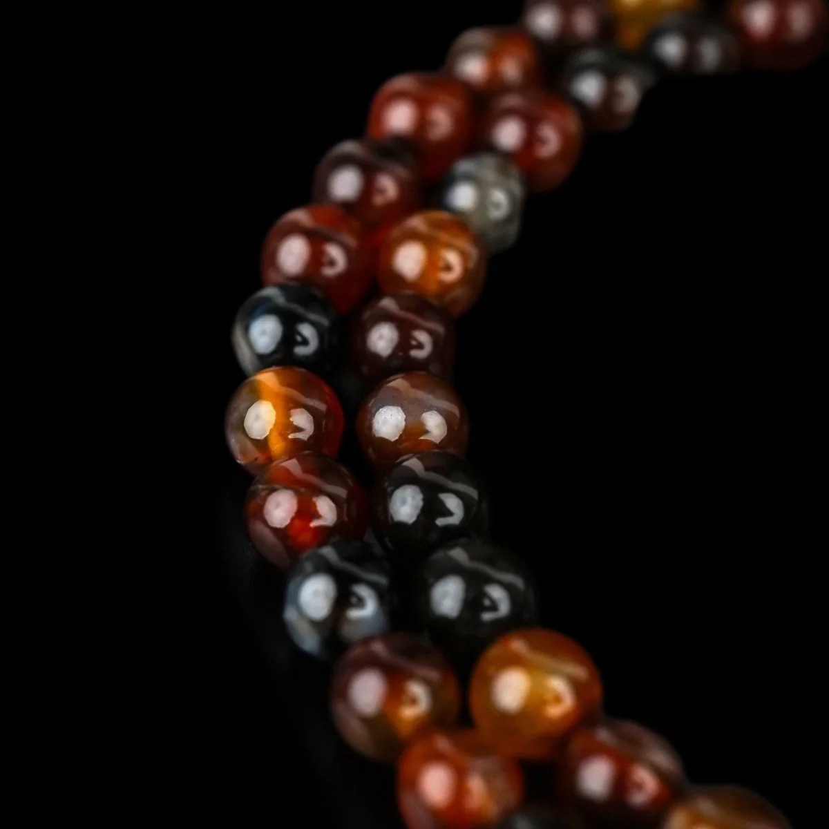 Muslim Prayer Beads - Red & Black Agate Stone Beads Misbaha - Image 5