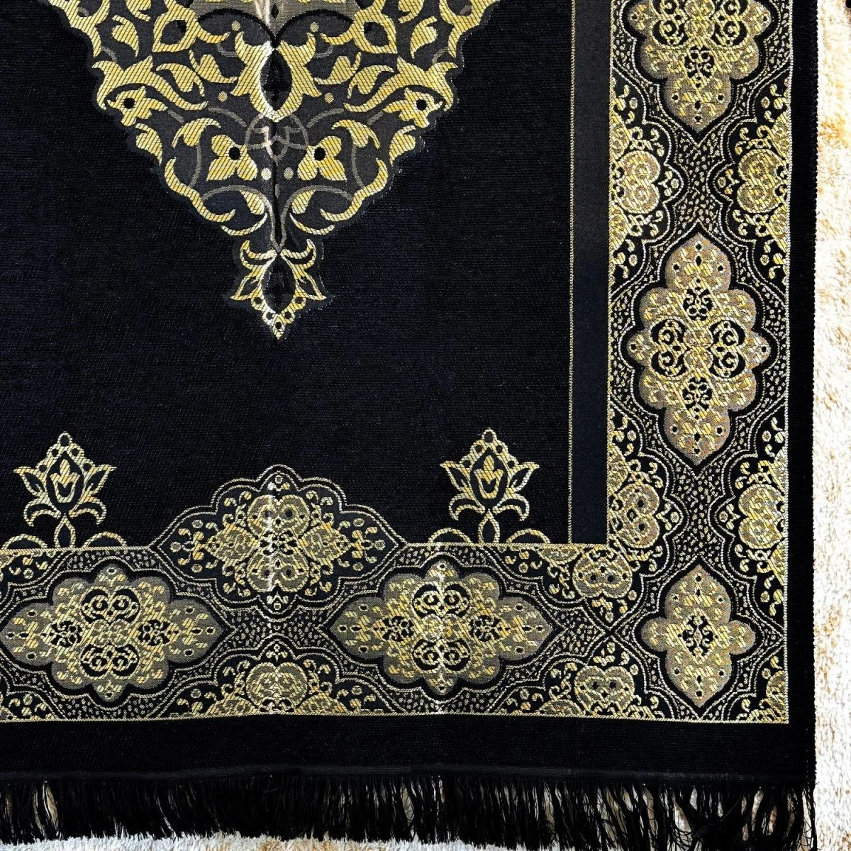 Muslim Prayer Rug, Black Color Prayer Set - Islamic Gift - Image 10