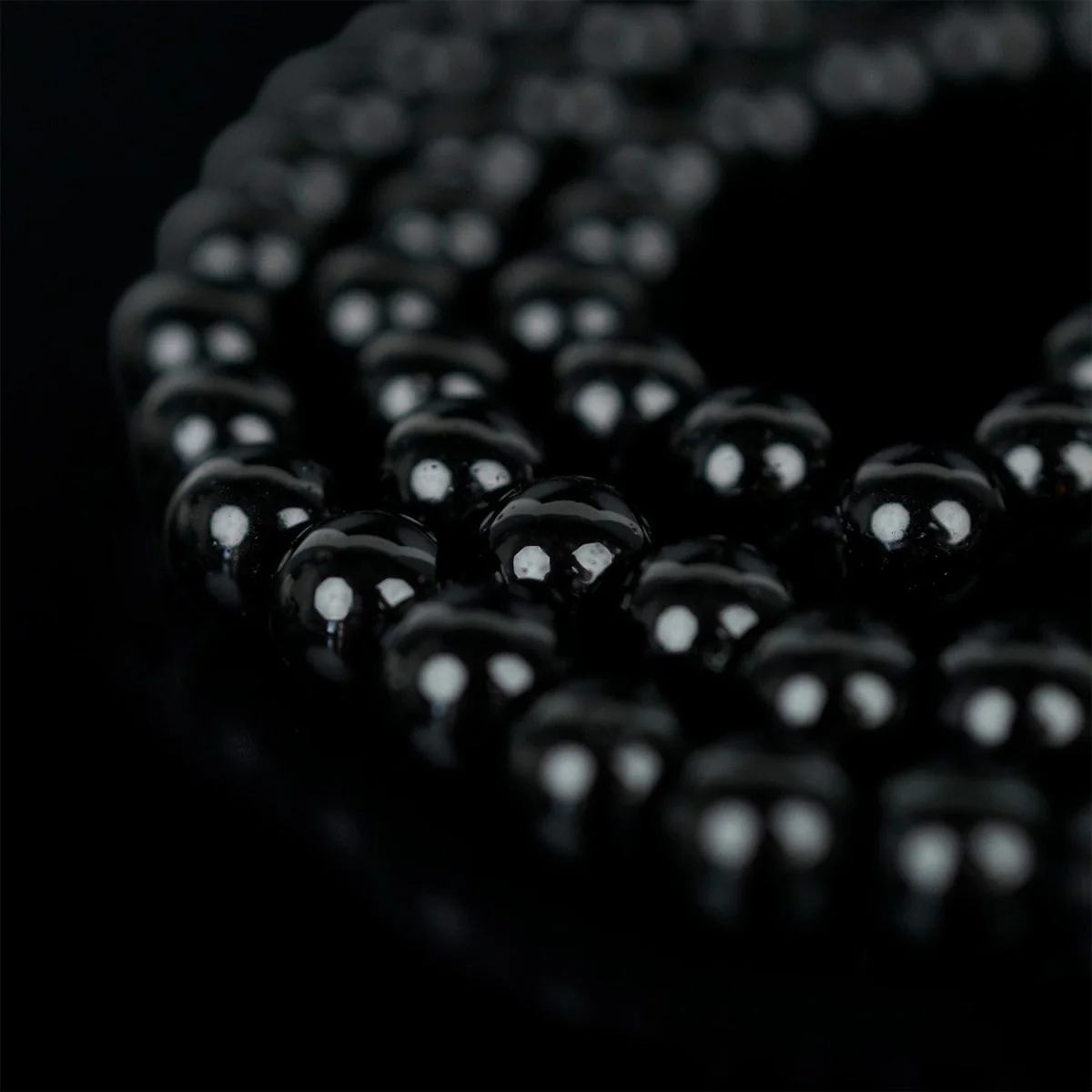 Muslim Prayer Beads - Black Obsidian Stone Beads Islamic Rosary - Image 5