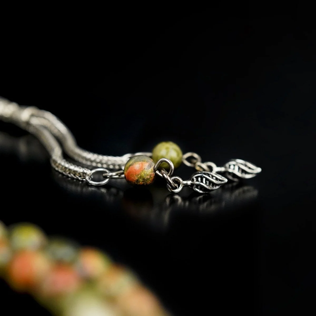 Muslim Praying Beads - Unakite Stone Beads Tasbeeh - Image 3