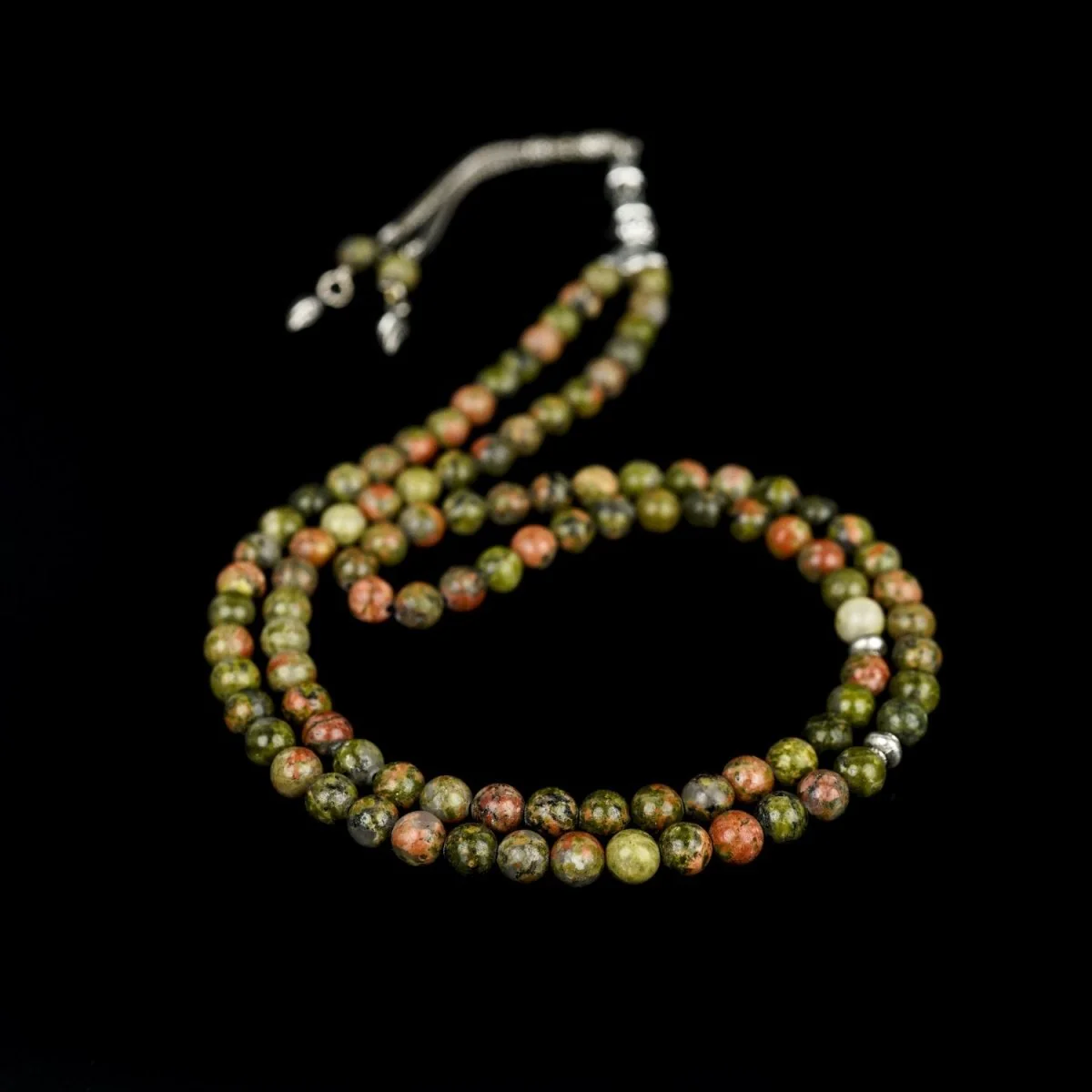 Muslim Praying Beads - Unakite Stone Beads Tasbeeh - Image 5