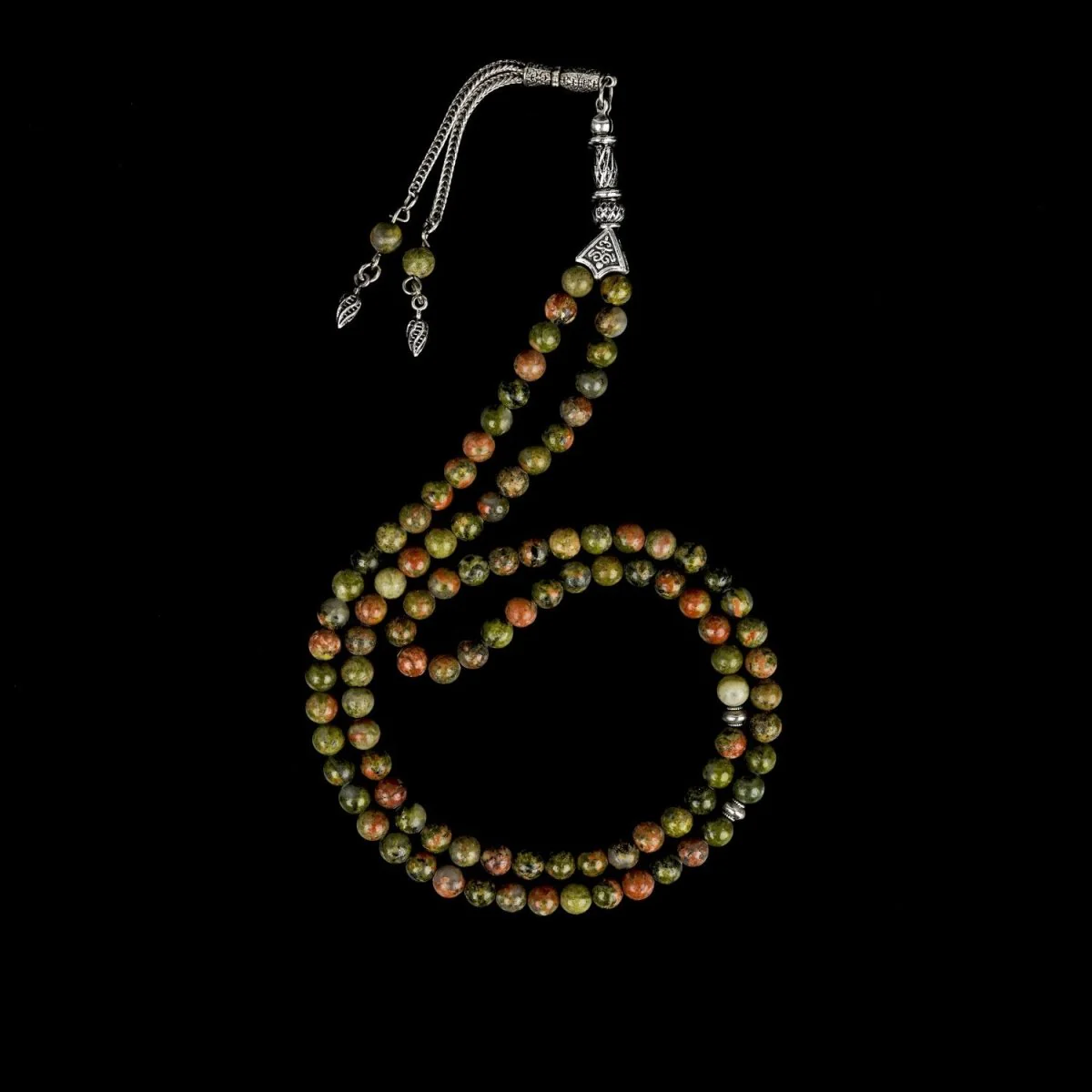 Muslim Praying Beads - Unakite Stone Beads Tasbeeh - Image 6