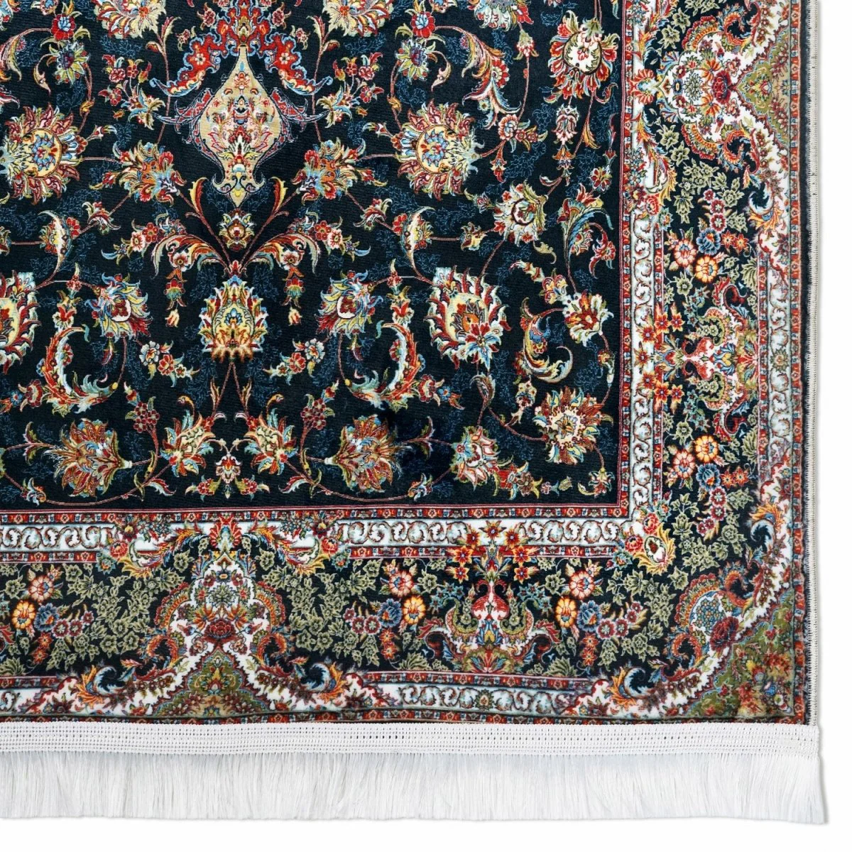 Muslim Praying Rug - Black & Floral Patterns Prayer Carpet for Muslims - Image 5
