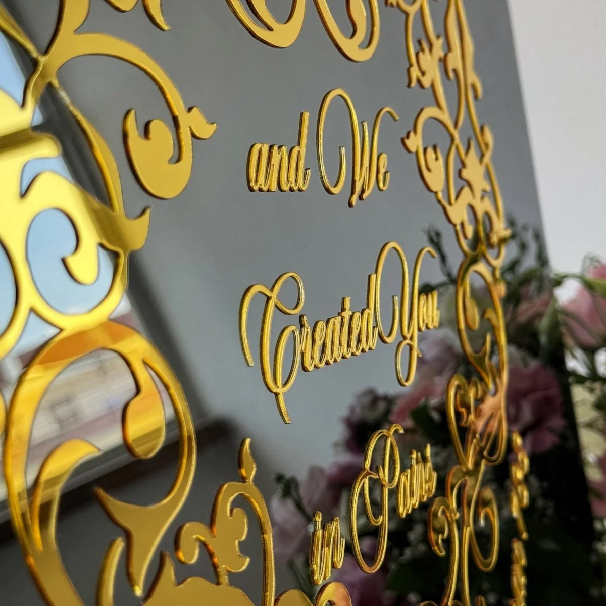 Muslim Wedding Sign - Surah Nebe 8 We Created You in Pairs, Nikkah Mirror - Image 6