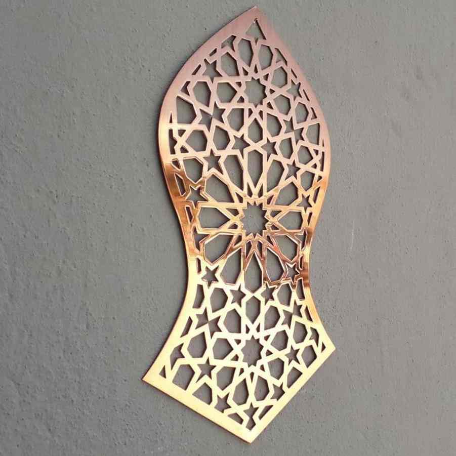 Nalain Shareef Decor, Prophet Muhammad Footprint - Metal Islamic Wall Art - Image 10