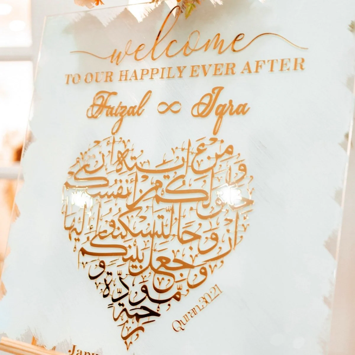 Nikkah Sign - Islamic Wedding Welcome Signage | Surah Rum Ayat 21 - Image 4