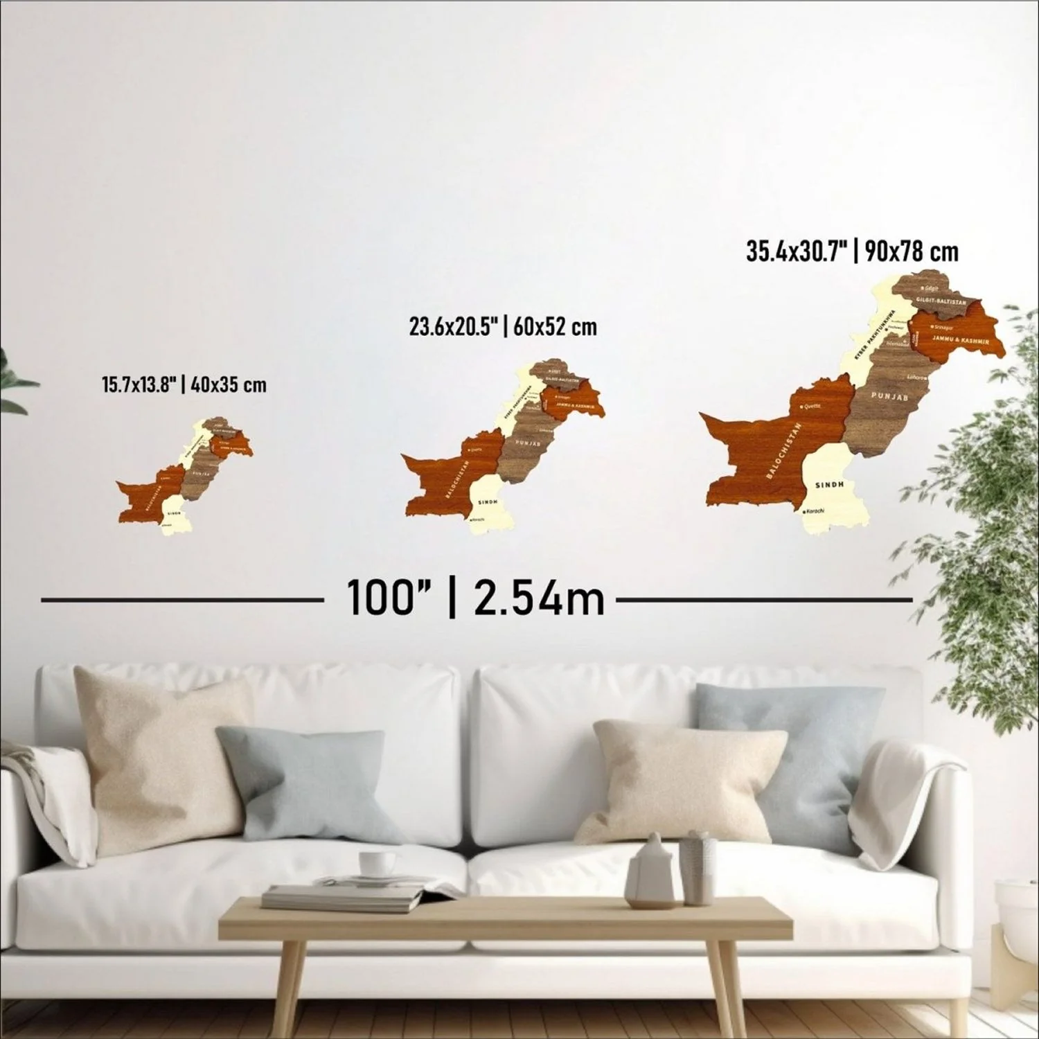 Pakistan Wooden Wall Map Islamic Wall Art Decor - Image 4