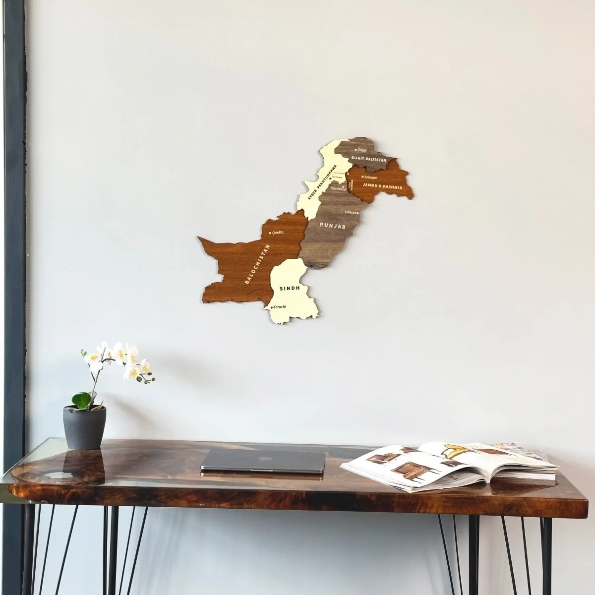 Pakistan Wooden Wall Map Islamic Wall Art Decor - Image 6