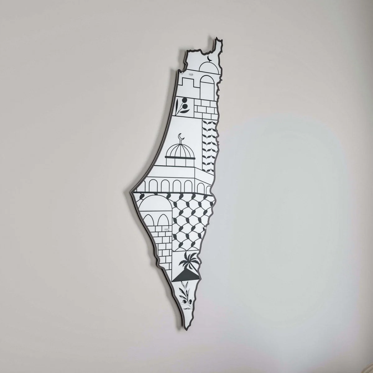 Palestine Wall Map with Masjid Al Aqsa - Keffiyeh - Olive Branch | Palestine Cultural Values Art - Image 5