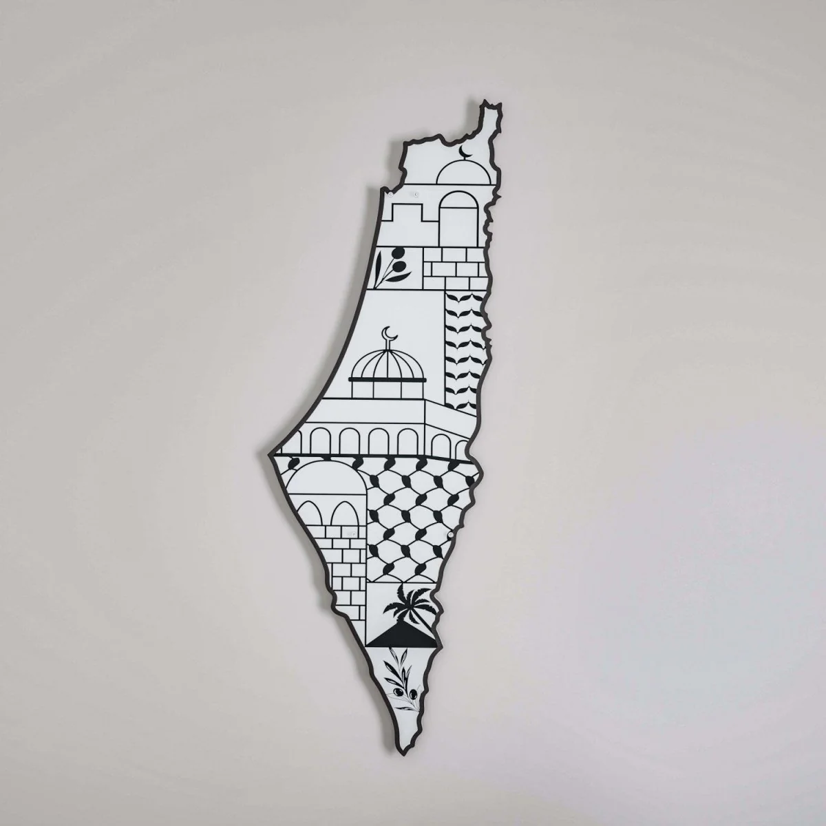 Palestine Wall Map with Masjid Al Aqsa - Keffiyeh - Olive Branch | Palestine Cultural Values Art - Image 6