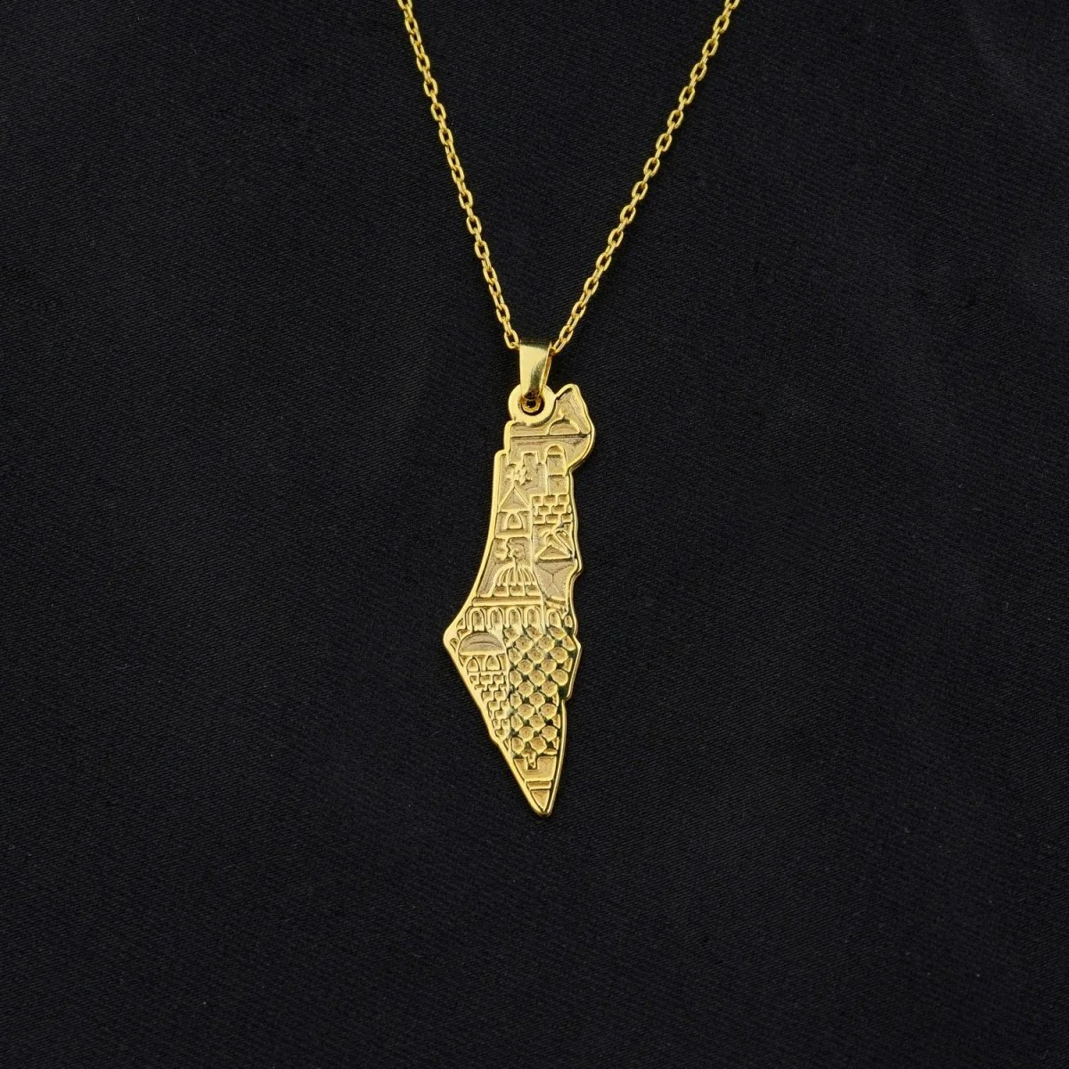 Palestine Necklace | Al-Aqsa Mosque Motif - 18 Carat Gold Plated Silver Necklace